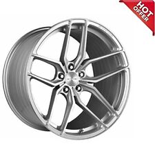 4ea 19 Inch Staggered Stance Wheels Sf03 Brush Silver Rims S1