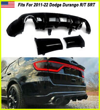 For 2011-22 Dodge Durango Rt Srt Rear Bumper Diffuser Dual Exhaust Gloss Black