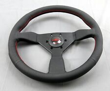 Personal Steering Wheel Neo Grinta 350 Mm Black Perforated Leather Red Stitching