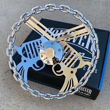 13 Chrome Chain Steering Wheel Pistol Gun With Engraved Horn Button-6 Hole