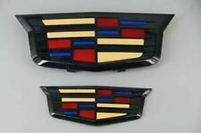 Front Rear Black Color Crest Cadillac Logo Badge Emblem For Xts Ct6 Xt5 Ats