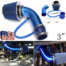 Car Cold Air Intake Filter Induction Kit 3 Pipe Aluminum Power Flow Hose System