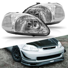 Headlight Assembly Set Chrome For 1996 1997 1998 Honda Civic Left Right Side Us