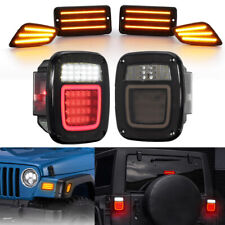 Led Brake Tail Lightsside Marker Turn Signal Lamp For 97-06 Jeep Wrangler Tj