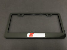1pc 3d S Line Sportline Black Metal License Plate Frame Holder