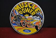 Ford Muscle Power Porcelain Dealer Sign Ford Racing