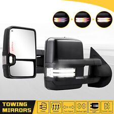 Tow Mirrors Led Switchback Power Heated For 2007-2014 Chevy Silverado Gmc Sierra