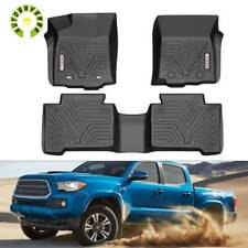 Floor Mats For 2016-2017 Toyota Tacoma Double Cab All Weather Tpe Rubber 3pcs