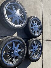 Rox Wheels - Roller 22 Inch Rims 6 Lug Chevy Gmc Cadi Pirelli Scorpion Tires