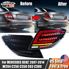 Smoked Black Led Tail Lights For Mercedes Benz W204 C200 C250 C300 2007 08-2014