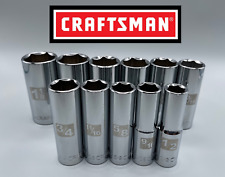 Craftsman Tools 11pc 12 Drive Deep Sae 6 Point Socket Set 12 - 1 18