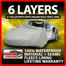 6 Layer Car Cover Indoor Outdoor Waterproof Breathable Layers Fleece Lining 3244