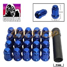 20 Gorilla Spline Tuner Lock Lug Nut 12x1.25 1.25 Acorn Wheels Rims Blue Close N