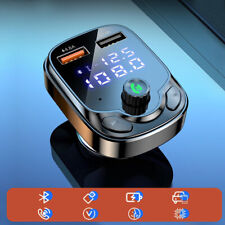 1x Car Charger Bluetooth 5.0 Fm Transmitter Dual Usb Fast Charger Qc 3.0 Parts