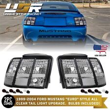 Rare All Clear Euro Rear Tail Light Set For 1999-2004 Ford Mustang V6 Gt Sn95