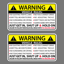 2x Vehicle Rules Funny Vinyl Sticker Car Truck Window Decal Safety Warning Jdm