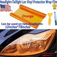 Transparent Orange Len For Headlight Taillamp Vinyl Protection Wrap Film12x78