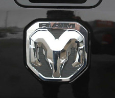 Tailgate Emblem For 2019-2022 Dodge Ram 1500-3500 Black Chrome Ram Head Logo