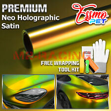 Essmo Pet Neo Chrome Holographic Satin Orange Green Vehicle Vinyl Wrap Decal Diy