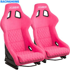 1pcs Pink Car Sport Bucket Racing Seat Set Breathable Mesh Fabric Fiberglass