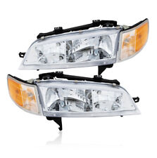 For 94-97 Honda Accord Cd Chrome Headlights Clear Corner Reflector Lamps