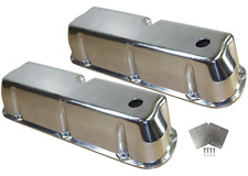 Sb Ford Polished Aluminum Tall Smooth Valve Covers W Grommets 289 302 351w Sbf