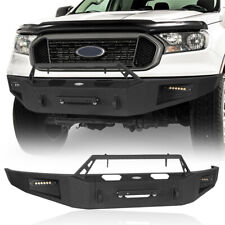 Fit 2019-2023 Ford Ranger Steel Front Bumper With Winch Plate 2x Led Lights