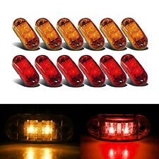 2.5 12pcs Amber Red Marker Lights Led Truck Trailer Oval Clearance Side Light