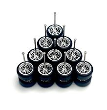 5x Sets 11mm Silver Bbs Real Rider Wheel W Rubber Tire Fits Most 164 H0t Wheel