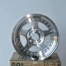 4 Pcs Rota Wheel Kyusha 15x8 4x100 0 Full Polish Silver 3.5 Lip Last Set