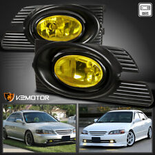 Fits 2001-2002 Honda Accord 4dr Yellow Bumper Fog Lights Lampswitchwiring