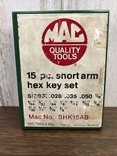 Mac Tools 15pc Sae Short Arm Hex Key Set Shk15ab