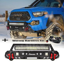 Stubby Steel Front Bumper W Led Light Bar For Toyota Tacoma 3rd Gen 2016-2022
