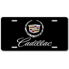 Cadillac Cadi Wreath Inspired Art Flat Aluminum License Plate Tag Black Look