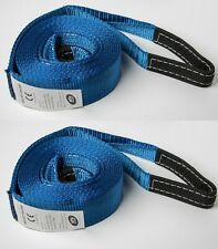 2x Suv Truck Tow Strap 3 20000lbs Blue 9t 3x20 Ft Car Pull Winch Offroad Snow