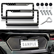 2x For Jeep American Flag Patriotic Blackgray Aluminum License Plate Frame Usa