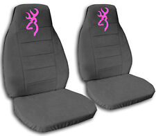 Browning Car Seat Covers In Pink Charcoal Gray Velour Front Set