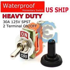 Toggle Switch Heavy Duty 20a 125v Spst 2 Terminal Onoff Car Waterproof Boot Atv