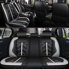 Luxury Car Seat Cover Waterproof Leather 5 Seats Full Set Front Rear Back Cover