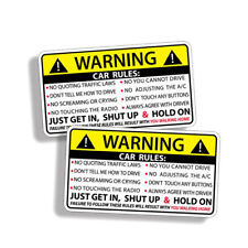 2pcs Warning Car Rules Caution Funny Sticker Vinyl Decal Reflective Car Truck