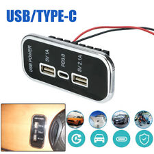 3 Ports Usb Type-c Pd 2.1a 1a Auto Car Charger Socket Power Adapter Tools Parts