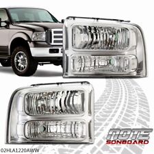 Clear Corner Clearchrome Headlights Fit For 2005-2007 Ford F250 F350 Super Duty