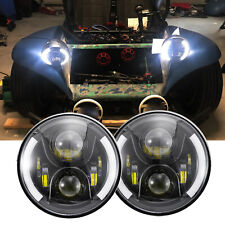 For Volkswagen Dune Buggy Pair 7 Led Headlight Ring Drl Turn Signals Hilo Beam