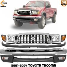 Front Bumper Chrome Grille Assembly Kit For 2001-2004 Toyota Tacoma