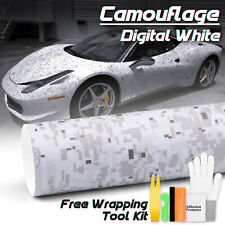 Camouflage Digital White Car Auto Matte Vinyl Sticker Wrap Decal Sheet Film