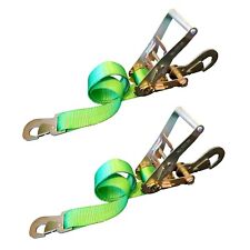 Usa 2 Pack 2 X 8 Off-road Ratchet Tie Down Strap W Snap Hook Hauler Tow Truck