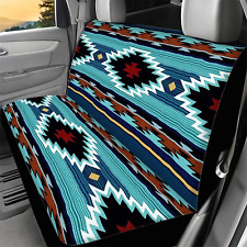 Aztec Print Universal Rear Split Bench Seat Cover For Cars Truck Suv No Headrest