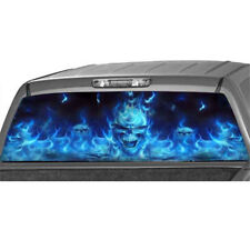 Pickup Truck Suv Rear Window Flaming Skull Sticker Accessories 147x46cm For Ford
