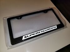 1x Supercharged Reflective 100 Carbon Fiber License Plate Frame