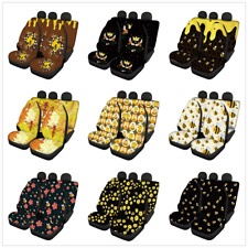 Bee Pattern Car Seat Covers Set Full Set Of 4 Pieces Suitable Fit Most Car Suv